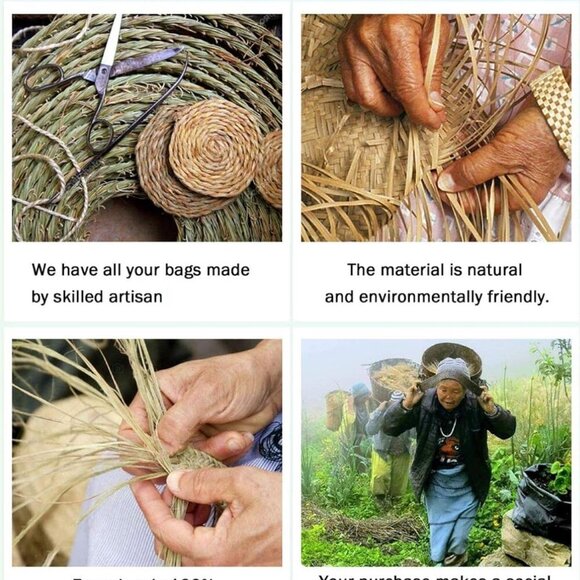 Straw Bags For Women | M Size Travel Straw s Bag Woven Summer Handmade Shoulder - Picture 7 of 8